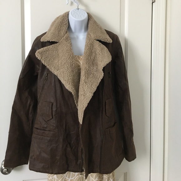 Moda International Jackets & Blazers - Genuine Leather Sherpa Fur Jacket. Size S